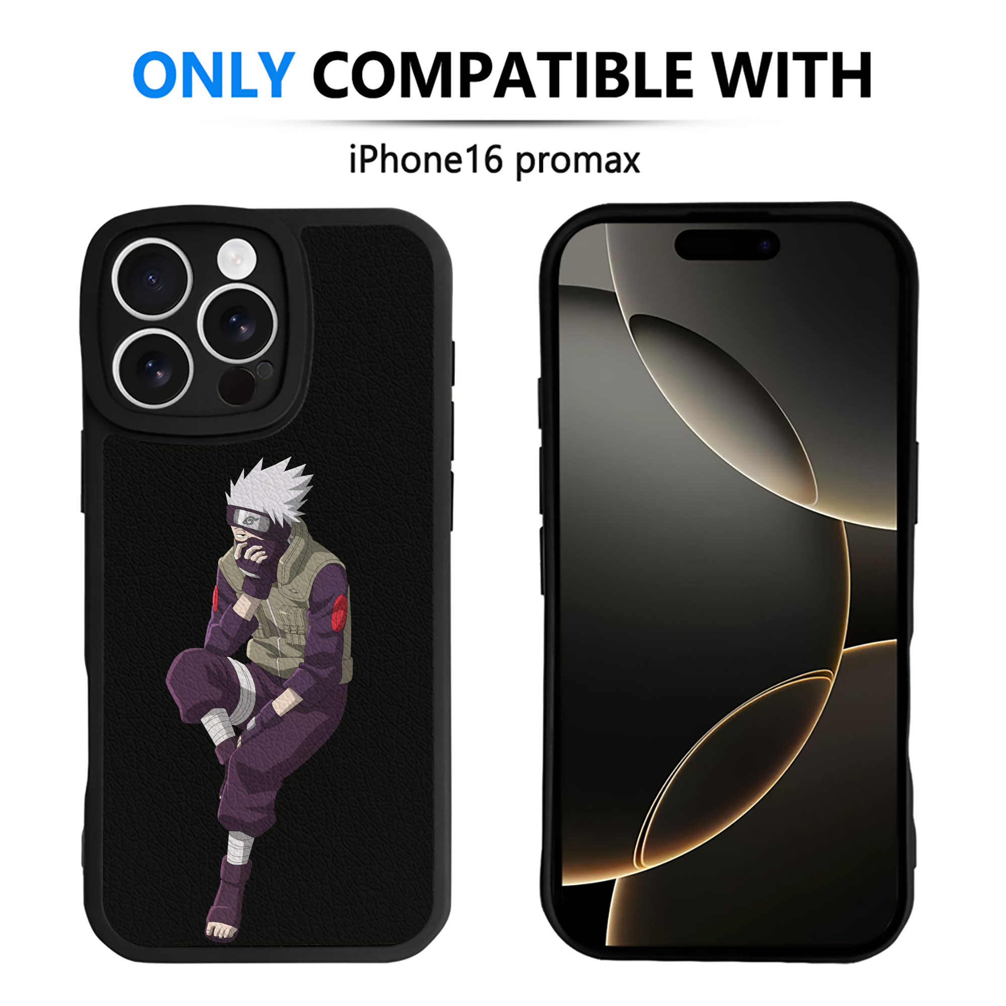 （画像用） NARUTO -ナルト- はたけ カカシ Hatake Kakashi 【iPhone 16シリーズ対応】シリコンスマホケース（レザー調） 材質：シリコン